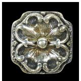 Sterling silver large flower ring, size 9,