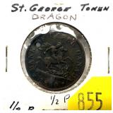 1850 Canadian half penny token