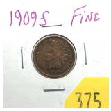 1909-S Indian head cent
