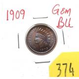 1909 Indian head cent, Unc