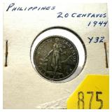 1944 Philippines 20 cents