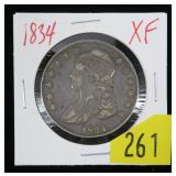 1834 U.S. Bust half dollar, EF