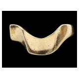 14K Yellow gold wave design band ring, size 8.75,