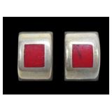 Mexican sterling silver post earrings with coral