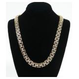 Sterling silver gold wash heavy 17.5" two-tone