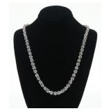 Sterling silver 17" fancy chain necklace,