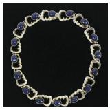 Taxco Mexican 16" sterling silver and lapis (?)
