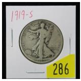 1919-S Walking Liberty half dollar
