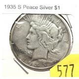 1935-S Peace dollar