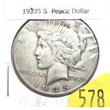 1935-S Peace dollar