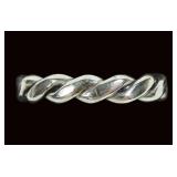 Sterling silver woven design band ring, new,