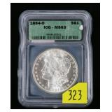 1884-O Morgan dollar, ICG slab certified MS-63