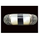 Sterling silver mother of pearl, black onyx and