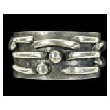 Sterling silver modernist design band ring,