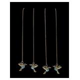 Lot, sterling silver gold wash threader earrings