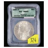 1884-O Morgan dollar, ICG slab certified MS-63