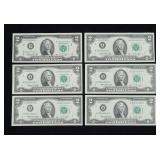 x6- $2 Federal Reserve notes, series of 1976,