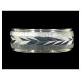 Sterling silver incised band ring, new with tag,