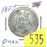 1857 Seated Liberty quarter