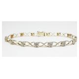 Sterling silver and gold wash 7.25" heart motif