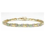 Sterling silver and gold wash two-tone 7.25" oval