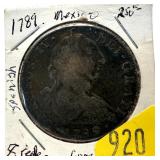 1789 Mexican 8 reales
