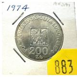 1974 Polish 200 zlotych