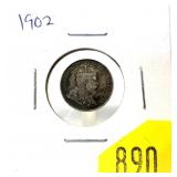 1902 Canadian 5 cent silver