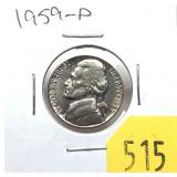 1959-D Jefferson nickel, Unc.