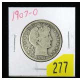 1907-O Barber half dollar