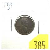 1910-S Lincoln cent