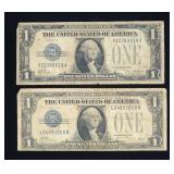 x2- $1 Silver certificates, series of 1928,