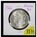 1886 Morgan dollar, frosted BU