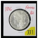1886 Morgan dollar, frosted BU
