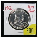 1952 Franklin half dollar, gem Proof