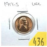 1955-S Lincoln cent, Unc.