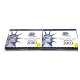 x2- Proof sets: 2000, 2003, -x2 sets, Sold by
