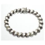 Sterling silver 7" chain bracelet, 17.3 grams