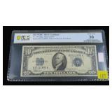 $10 Silver certificate, series of 1934C, PCGS slab