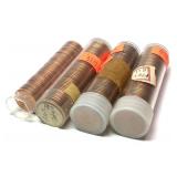 x4- Rolls Lincoln cents 1970-S - 1996, -x4 rolls,