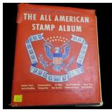 Lot, "The All-American Stamp Album" mostly empty,