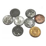 Lot of miniature coins, 8 pcs.