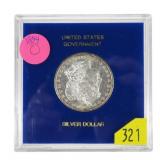 1884-O Morgan dollar, U.S, Government slab BU