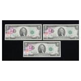 x3- $2 First Day Issue, series of 1976, -x3 notes,