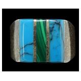 Mexican sterling silver inlaid turquoise and