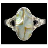 Sterling silver vintage mother of pearl split