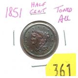 1851 half cent