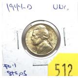 1944-D Jefferson war nickel, Unc., full steps