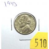1943 Jefferson war nickel, Unc.