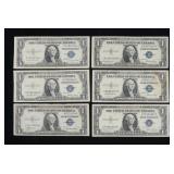 x6- $1 Silver certificates, series of 1935,